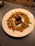 Potato-terrine with minestrone