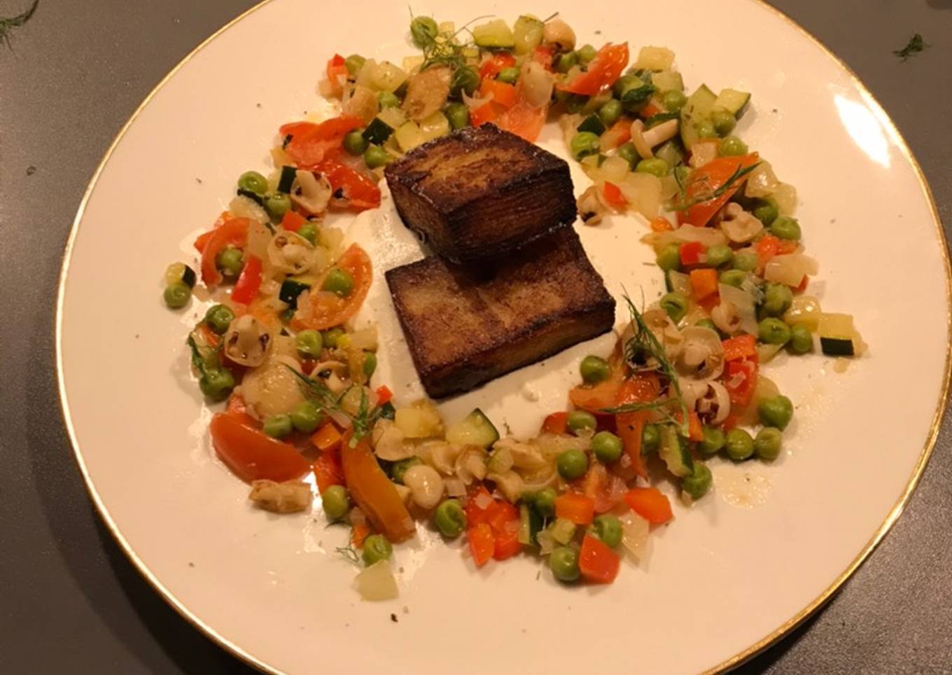 Minestrone potato terrine