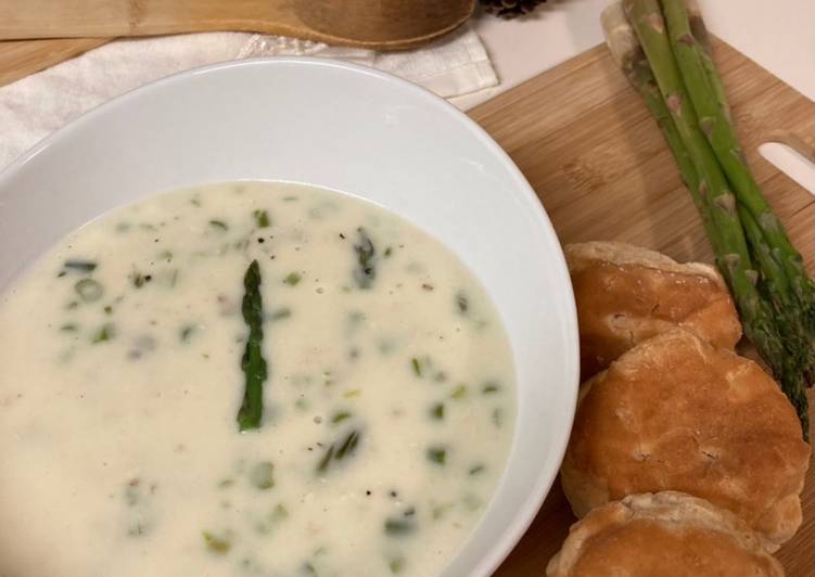 Steps to Prepare Perfect Asparagus Cream Soup/Sup Krim Asparagus