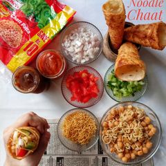 A picture of Edible Cone Noodle Chaat.