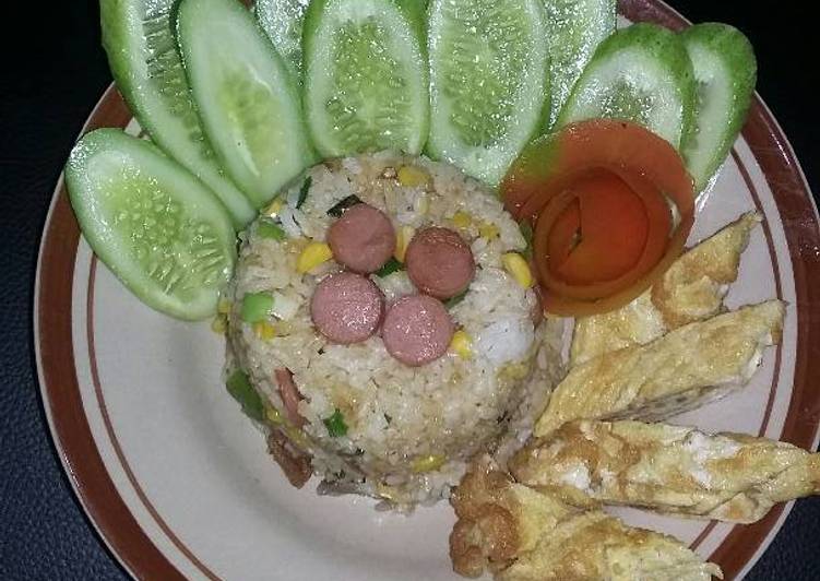 Bahan Membuat Nasi goreng jagung sosis dengan Telur dadar Anti Gagal