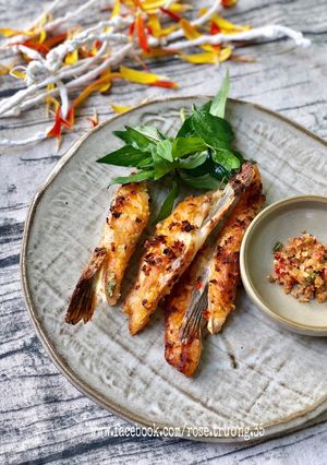 Hình của món Vi Cá Hồi Nướng Muối Sả.