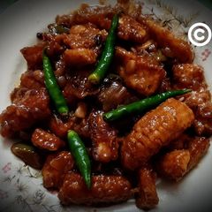 A picture of Crispy dry chilli baby corn.