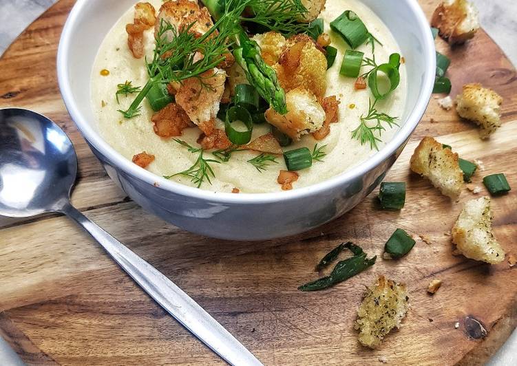 Step-by-Step Guide to Prepare Homemade Vegan cheesy roast cauliflower soup