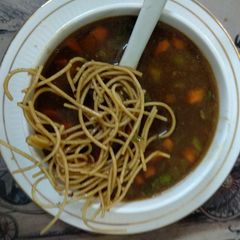 A picture of Barley manchow veg soup.