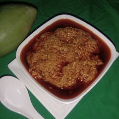 A picture of Spicy raw mango lacha Achar.