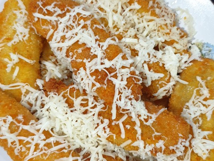 Cara Membuat Pisang goreng keju crispy Menu Enak