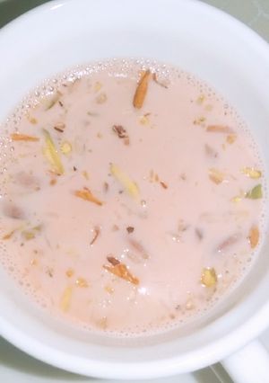 A picture of Kashmiri chai, Pink Tea.