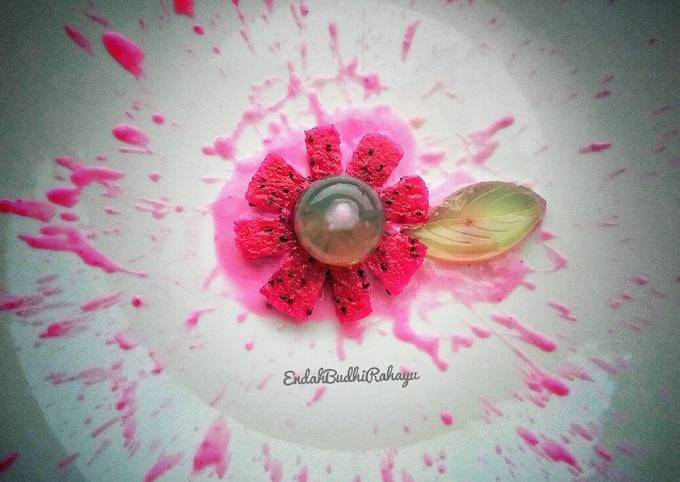 Puding melon nutrijel with vla buah naga (#posting rame2_puding)