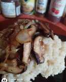 Arroz con salteado de hongos (vegano)