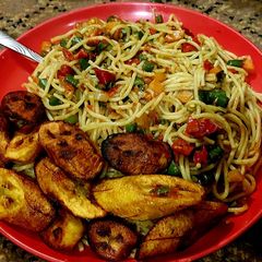 A picture of Best spaghetti and plantain recipe.