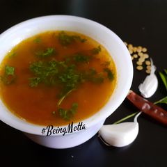A picture of Poondu Rasam.