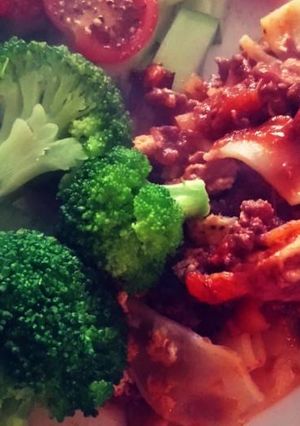 A picture of SW Lasagna aka mess on a plate!.