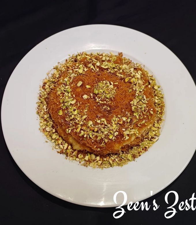 A picture of Kunafa with Mozzarella.