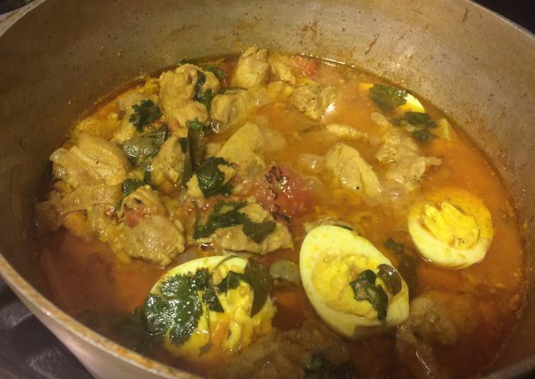 Steps to Prepare Homemade Chicken Korma and Hard Boiled Eggs