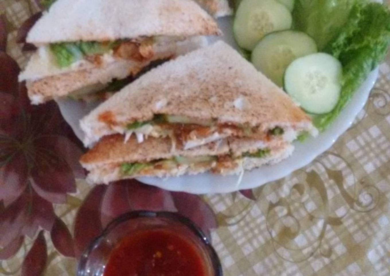 Steps to Make Favorite Chicken BBQ Sandwich kids lunch box idea