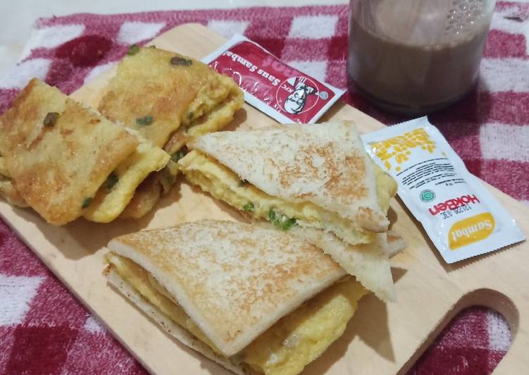 Resep Sandwich/ Roti Isi Telur Dadar, Enak