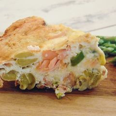 A picture of Crustless Salmon Quiche for Picnics.