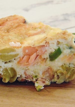 A picture of Crustless Salmon Quiche for Picnics.