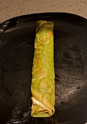 Une photo de Galette roulée épinards et omelette