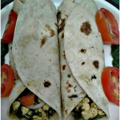 Palak paneer frankie A picture of Palak paneer frankie.