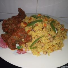 A picture of Rice & beans.