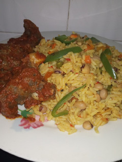 A picture of Rice & beans.