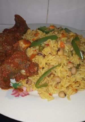A picture of Rice & beans.
