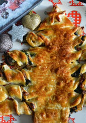 Una foto de Árbore natalicia de espinacas e pistachos