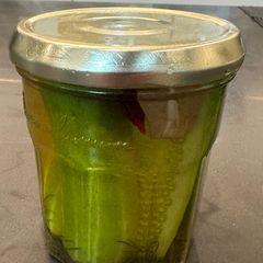 A picture of Homemade Dill Pickle - about 25% cost of store bought and 200% more delicous :) ENJOY.
