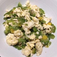 Ampalaya con Eggs A picture of Ampalaya con Eggs.