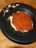 Shrimp on Pasta with Marinara Sauce