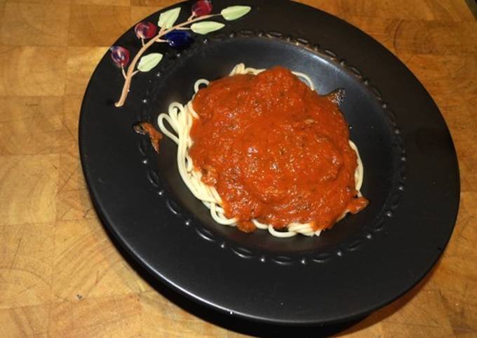 Steps to Make Super Quick Homemade Shrimp on Pasta with Marinara Sauce