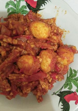 Foto resep Balado Tempe Telur Puyuh