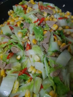 Foto resep Tumis Sawi Putih Jagung Bakso