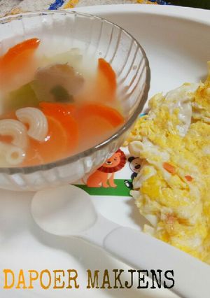 Foto resep Macaroni sup with scramble egg