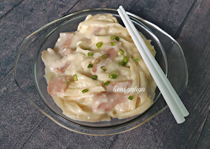 Fettucinne Carbonara (enak dan mudah dibuat)