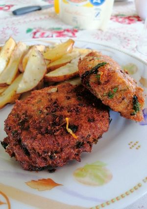 Una foto de Croqueta de jurel al puré con cilantro