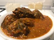 A picture of okro soup with beef