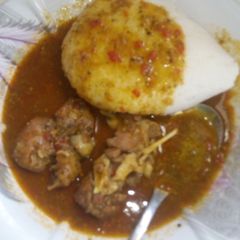 A picture of Tuwon shinkafa miyan kubewa da naman rago.