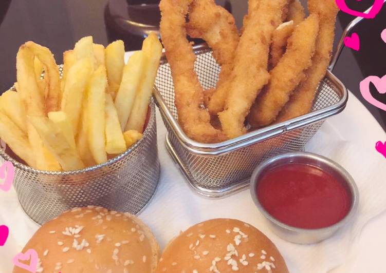 Recipe of Award-winning Chicken Strips with fries