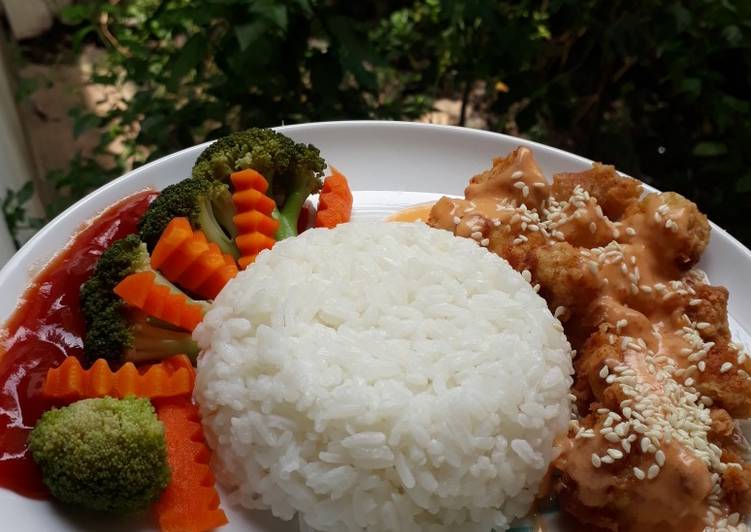 Chicken Popcorn Saus Keju