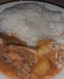 Salsa con Arroz al ajo