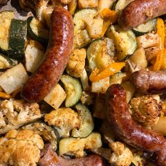 Sausage and Veggies Sheet Pan Meal A picture of Sausage and Veggies Sheet Pan Meal.