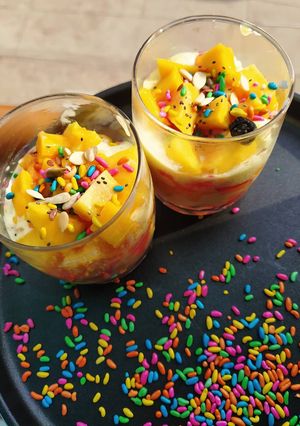 A picture of Mango pudding.