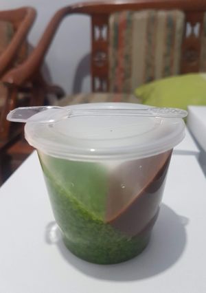 Foto resep Puding lumut pandan cokelat ala tintin rayner