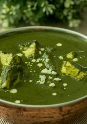 A picture of Palak paneer.