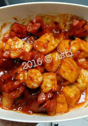 Foto resep Sosis udang tahu saos asam manis