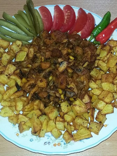 عکسی از دستور خوراک مرغ و قارچ