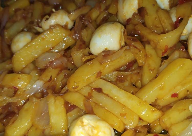 Cara Gampang Membuat Kentang telur puyuh balado, Lezat